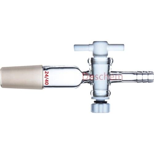 24/40,PTFE stopcock,Straight Glass vaccum adapter with hose connection
