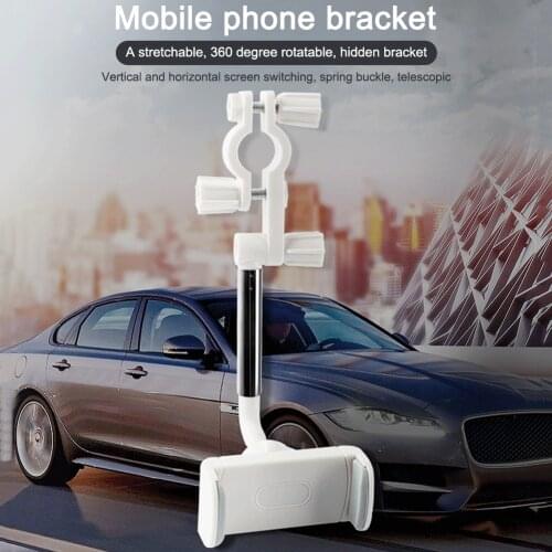 360 Degrees Car Rearview Mirror Mount Phone Holder For iPhone 12 GPS Seat Smartphone Car Phone Holder Stand Adjustable Support
