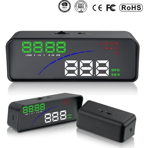 Car HUD Head Up Display Overspeed Voltage Alarm OBD2 Smart System Digital Car Speedometer Projector For Most The Car Dashboard