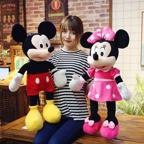 Big Size Disney Mickey Mouse Minnie Donald Duck Daisy Goofy Pluto Stuffed Plush Toy Mickey Cartoon Plush Doll Children Kids Gift