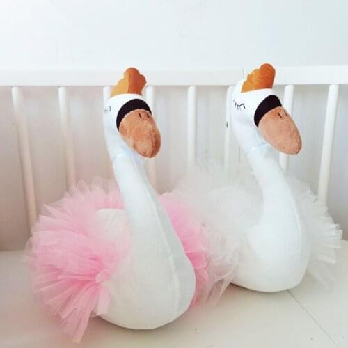 Children Baby Cute Swan Stuffed Animal Toy Soft Gauze Pillow Infant Toddlers Sleeping Doll Birthday Gifts Wholesale Dropshipping