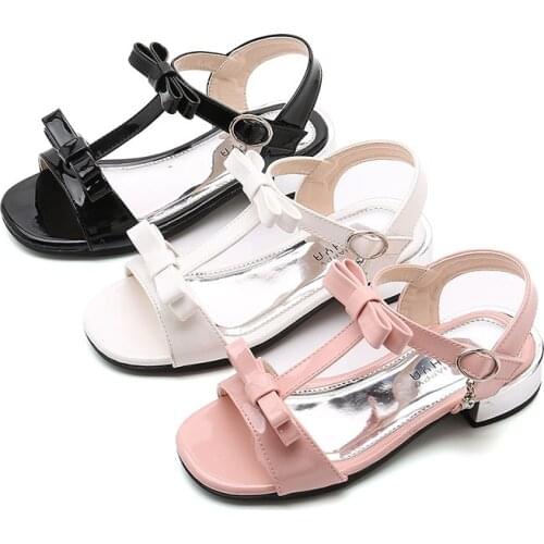2020 new kids shoes girls sandals pearl cut-outs sandals flat open-toe school shoes breathable kids sandals