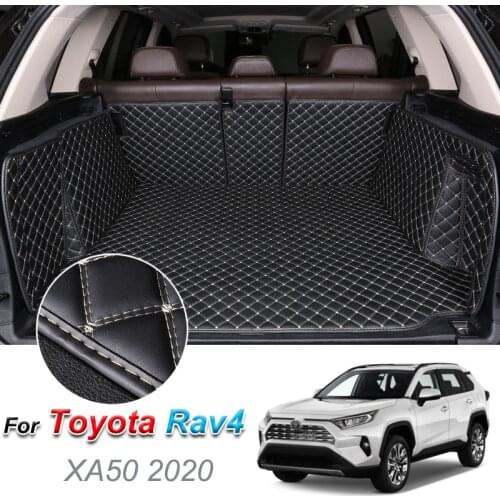 Leather Car Trunk Mat For Toyota Rav4 XA50 2020 Cargo Liner Trunk Floor Pad Carpet Auto Accessories