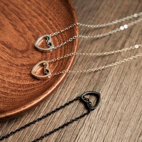 Fashion Women Heart Stainless Steel Chain Pendant Charm Necklace Jewelry Long Necklace Statement Necklace