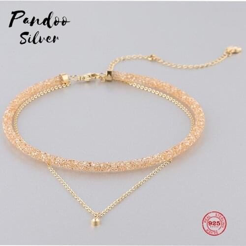 Fashion Charm Pure 925 Silver Original 1:1 Copy, Simple Design Short Clavicle Chain Wild Necklace Female Luxury Jewelry Gifts