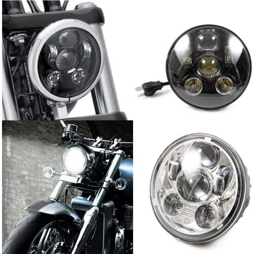 Motorcycle 5-3/4 5.75 inch LED Headlight for Harley 883 Sportster Triple Low rider Wide Glide Headlamp Projector Driving Light