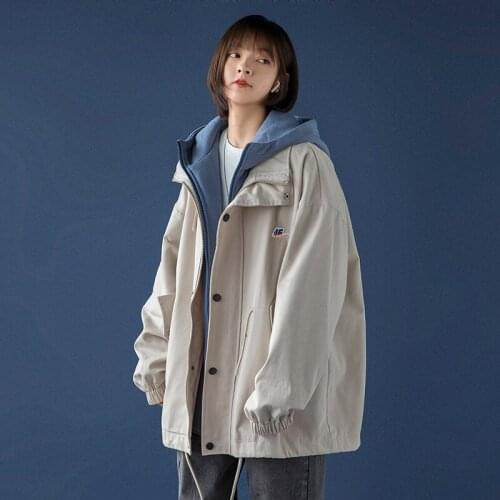 New Women Jacket Patchwork Jacket Women Spring And Autumn Bomber Jacket Casual Loose Baseball Womens Windbreaker 2021 Korean