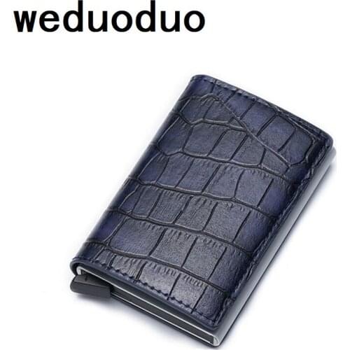 New Antitheft Metal ID Card Holders Wallet Men Rfid Blocking Aluminium Business Credit card Holder Case Mini Wallet for Cards