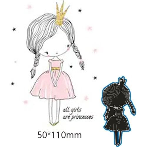 New Arrival cute girl Frame Cutting Dies Stencil DIY Scrapbooking Photo Album Embossing Decor Paper Card Craft 50*110mm