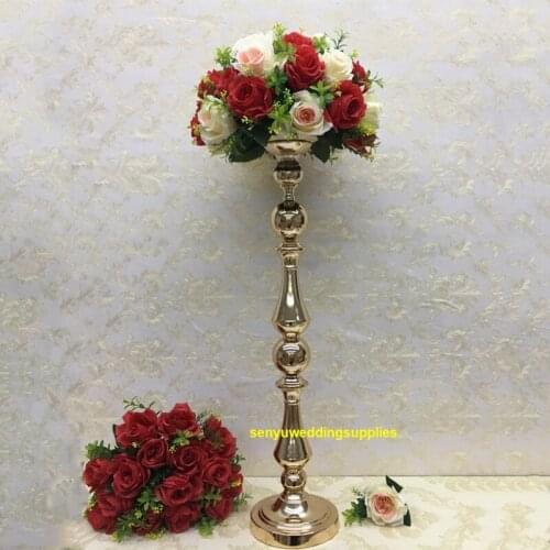 12pcs)70cmtall)Flower Vase Gold Candle Holder Candlestick Wedding Table Decoration Centerpieces Flower Rack Road Lead senyu2187