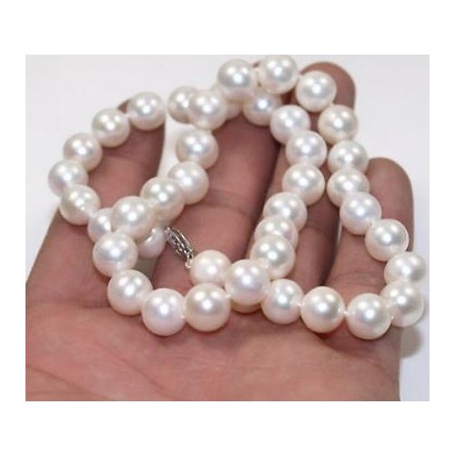 CHARMING HOT 10-11MM SOUTH SEA GENUINE WHITE PEARL NECKLACE