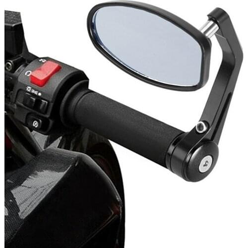 7/8" Mirror Oval Rear Motorcycle Aluminum Rear Mirror Motor End Handlebar mirrors 22mm diameter
