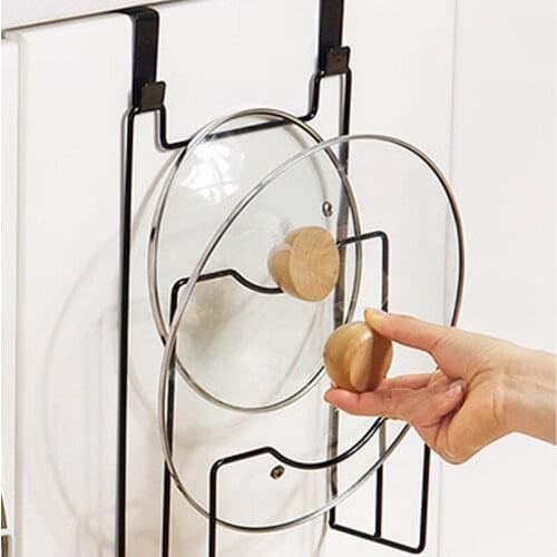 Lid Rack Home Kitchen Shelf Punch Free Multi Layer Lid Storage Rack Cupboard Hook Behind The Door Hanging Chopping Board Rack