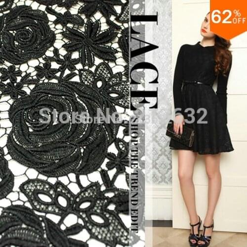 PQYY25 fashion african guipure lace water soluble chemical lace guipure lace fabric hollow out african lace fabrics fashion week