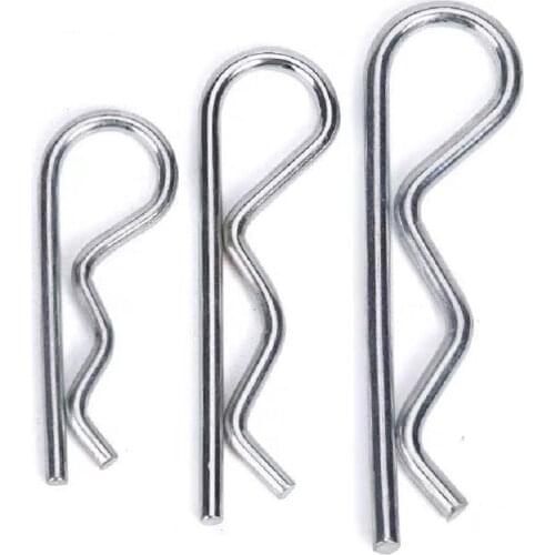 20pcs/lot M1 M1.2 M1.6 M1.8 M2 M2.5 M3 M3.5 M4 DIN11024 Carbon Steel Spring Cotters R type Pins for Cars