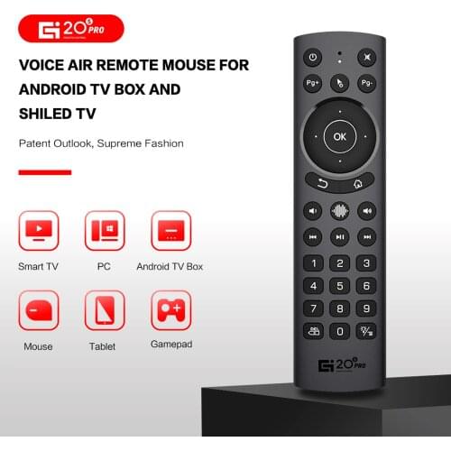 G20S Pro Voice Air Remote Mouse Backlight IR Learning Gyro 2.4G Wireless Remote Control Air Mouse for Android TV BOX Smart TV