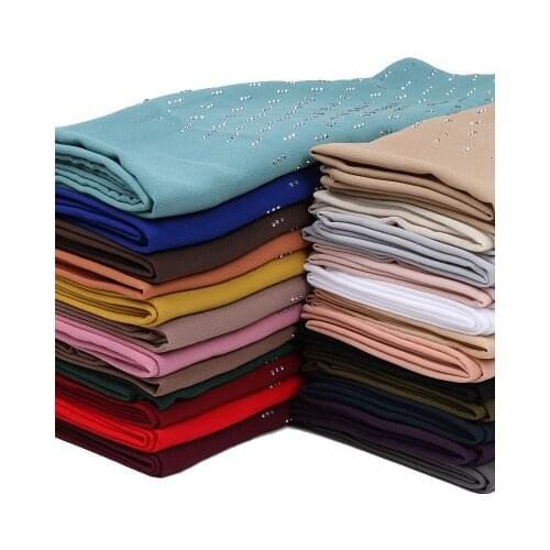 New Diamond Bubble Chiffon Hijab Scarf Shawls Stone Muslim Scarves Wrap Headband 25 Color Pashmina Scarves 180*70cm 1PC Retail