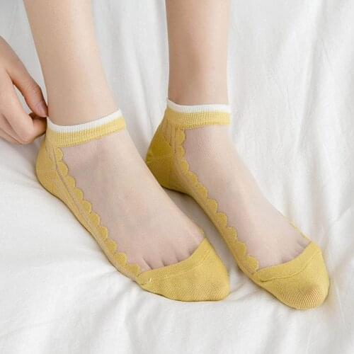 Chic Women Socks Spring New Fashion Ankle Female Breathable Thin Pearl Summer Korean Style Invisible Funny Lace Socks