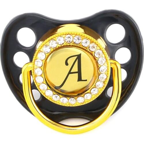 Name Initial Letters Silicone Newborn Kids Baby Orthodontic Dummy Pacifier Teat Nipple Soother Baby Pacifier Holder