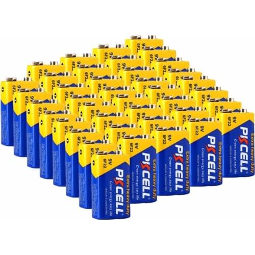Electronic thermometer 40Pcs Super Heavy Duty 9V 6F22 Battery Carbon Zinc Batteria Equal 6LR61 For Radio Camera Toys