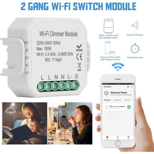 WiFi Tuya Smart Dimmer Module DIY Automation Module for Alexa Google Assistant Excellent Craftsmanship Well Durability