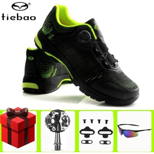 TIEBAO cycling shoes sapatilha ciclismo mtb SPD Pedals men mountain bike sneakers self-locking bicycle riding bicicleta triatlon