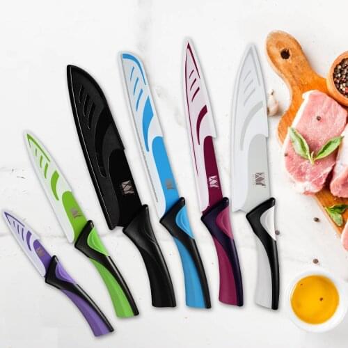 XYj Colorful Kitchen Knives Stainless Steel Color Chef Knife Slicing Bread Santoku Paring Utility Fruit Knives Cooking Kitchen