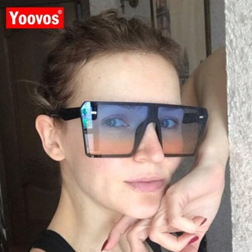 Yoovos 2021 Large Frame Sunglasses Women Retro Ocean Lens Mirror Square Sun Glasses Vintage Brand UV400 Lentes De Sol Mujer