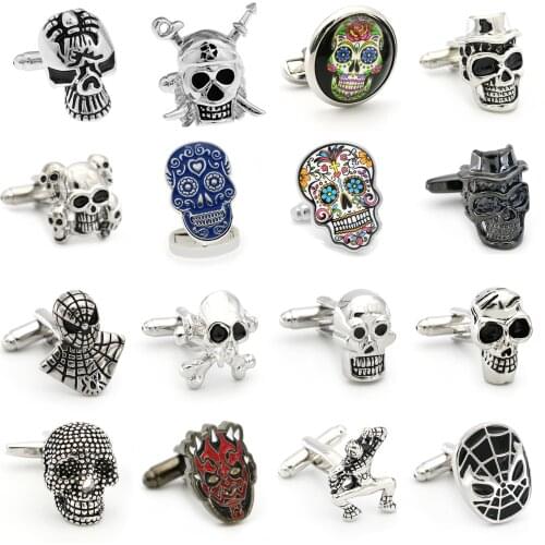 Skull Series Cuff Links 28 Designs Option Skeleton Style