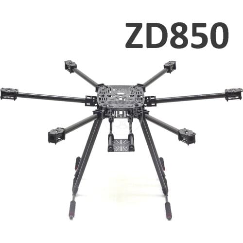 ZD850 Full Carbon Fiber ZD850 850MM Frame Kit with Unflodable Landing Gear Foldable Arm for FPV DIY Aircraft Hexacopter