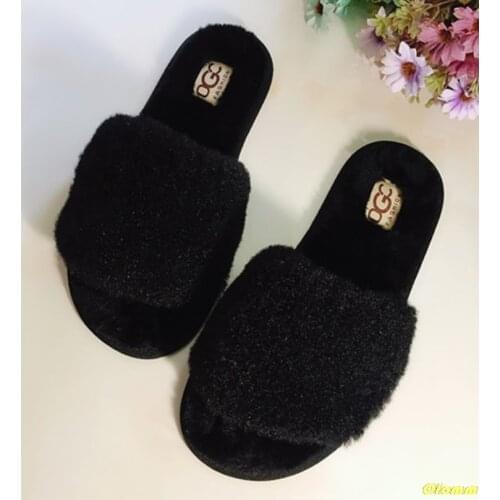 Real Ostrich Fur Slippers Women Home Fluffy Sliders Comfort Furry Summer Flats Sweet Ladies Shoes Female Furry Indoor Flip Flops