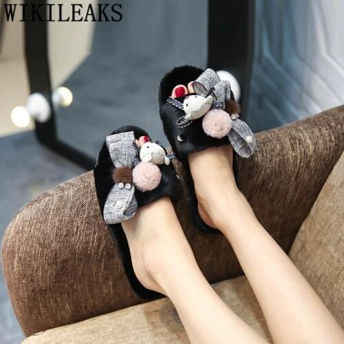 Diy woman slippers new women spring plush slippers home shoes cute slides bedroom slippers flat shoes women fur slides klapki