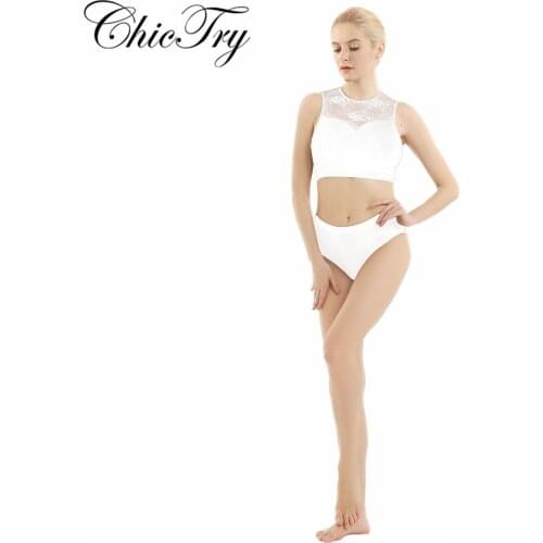 Women Ballet Dance Performance Outfits Back Hollow Out Crop Tops with Hot Shorts Underwear for Pole Active Dancewear Exercise