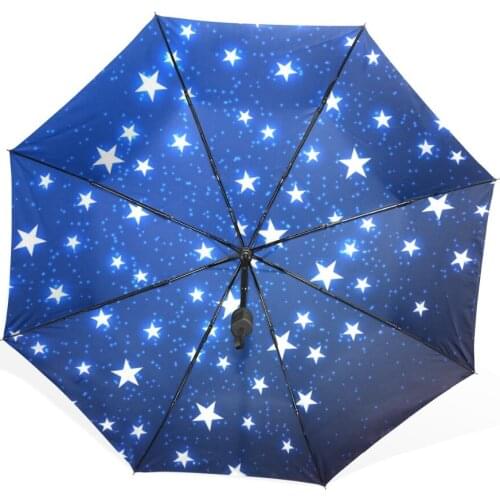 Rain Gear Summer Three-folding Sun/Rain Foldable Anti-UV Umbrellas Women Star Princess Dome Parasol Portable