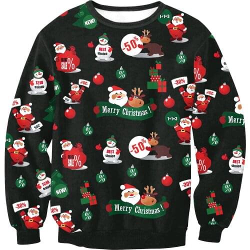 Red Print Women Loose Sweater Long Sleeved O Neck Fashion Casual Pullover Oversized Christmas Party Winter Warm Soft Brief Tops