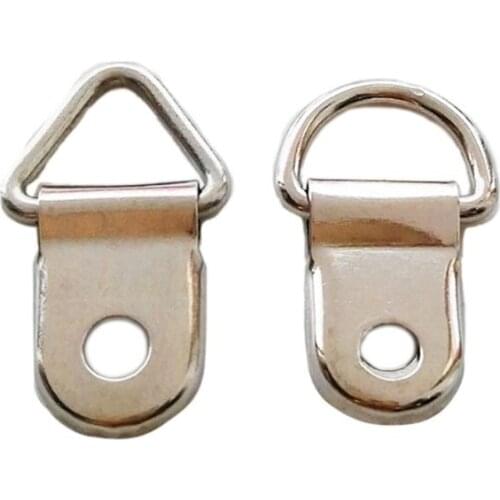 100pcs D Ring Hanging Picture Frame Strap Hanger Hooks Oil Painting Mirror Hanger with 100 Screws