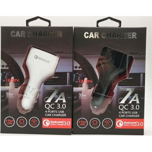 50 PCS Quick Charge 3 Usb Ports 7A Car Charger Qualcomm QC3.0 Technology and USB Type-C For Samsung IPhone 7 8 X