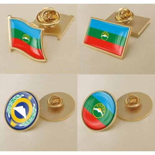 Coat of arms of Karachay Cherkessia Flag Lapel Pins/Broochs/Badges
