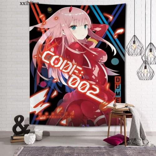 Darling In The Franxx Tapestry Customizable Bohemian Wall Hanging Room Carpet HD Tapestries Art Home Decoration Accessories