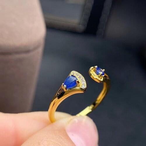 Elegant Natural And Real Sapphire Rings 925 Sterling Silver Fine Jewelry