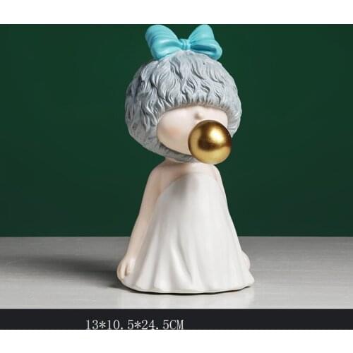 WU CHEN LONG Nordic Style Creative Cute Girls Art Sculpture Jane Figurine Resin Crafts Decorations For Home Wedding Gift R3580