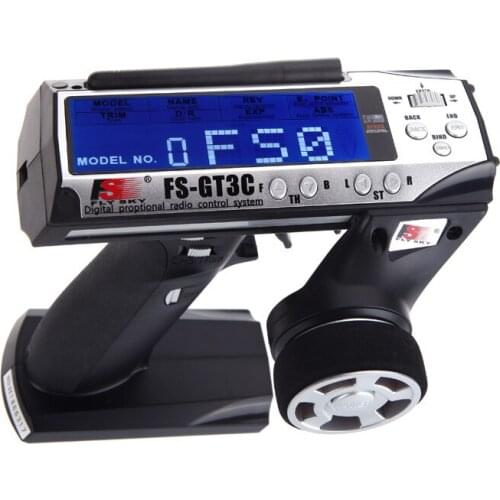 Flysky FS-GT3C 2.4Ghz 3CH Remote Controller LCD Transmitter w/ FS-GR3E Receiver for RC Car Boat