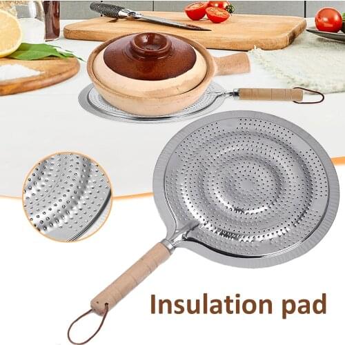 Induction Cooker Heat Diffuser Induction Plate Adapter Converter Gas Electric Cooker Plate Wooden Handle Cast Iron 21cm