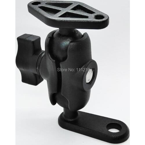 Motorcycle Rear View Mirror Mount with 5.3 cm Length Aluminum Alloy Double Socket Arm and Diamond Adapter Base