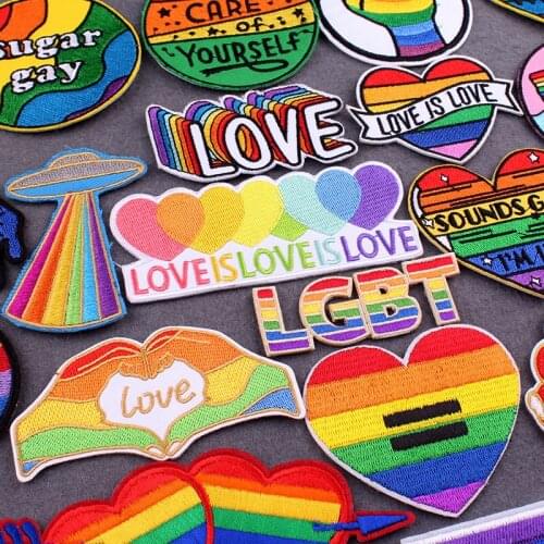 Lgbt Flag Rainbow Patch Iron On Patches For Clothing DIY Gay Pride Patch Badge On Bags Embroidery Patches On Clothes Stripes