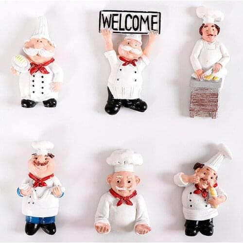 3d Magnet Fridge Creative Cartoon Bread Chef Cook Magnets for Refrigerators for Sticky Note and Home Decor 6 Styles