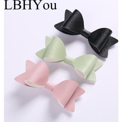 Cute Faux Pu Leather Hair Clips,Handmade Knot Bows Girls Hair Accessories,Princess Solid Leather Hairpins,One Size Fit Most