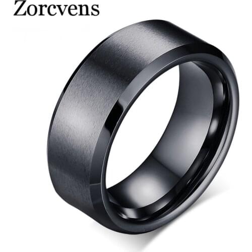 Modyle Fashion Gold/Black/Silver Color-Color Rings 8mm Wide Men Tungsten Wedding Rings Jewelry Decent Tungsten Carbide Rings
