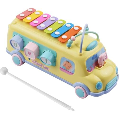Muslady Kids Xylophone Toy Bus Musical Education Percussion Instrument with Mallet for Toddler Young Kids Children