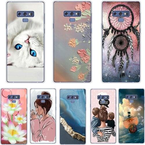 Soft TPU silicone Cases FOR Samsung Galaxy Note 9 Cover FOR Samsung Note 9 Phone Cases shell flower
